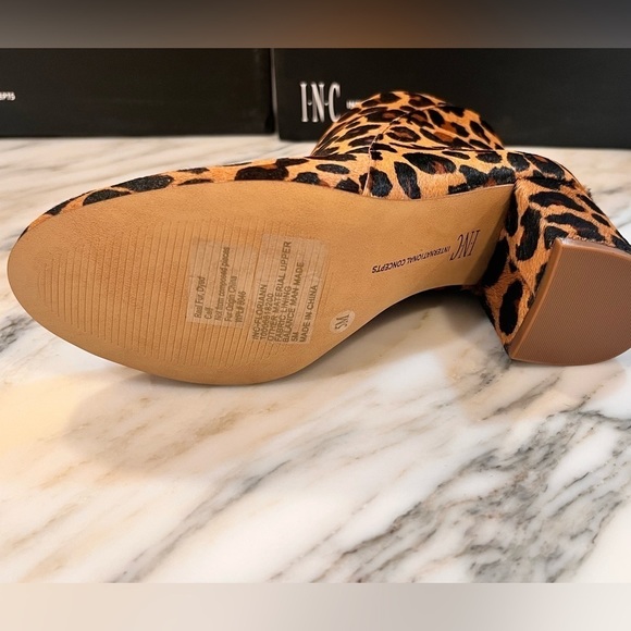 Inc International Concepts Floriann Block Heel Bootie Dark Leopard - Picture 7 of 10